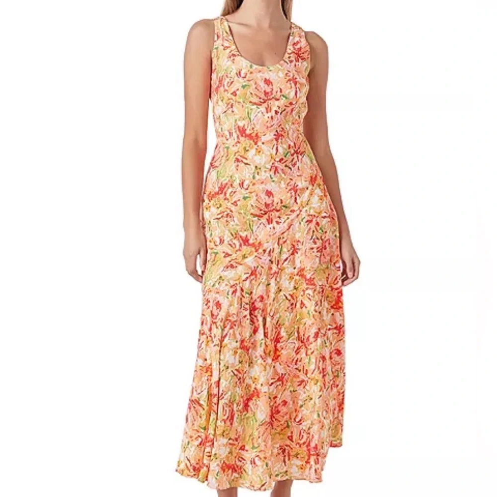 Endless Rose Women's Floral-Print Sleeveless Slip Dress
